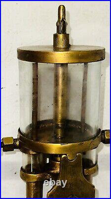 Two Feed ESSEX No. 5 Brass Cylinder Oiler Old Hit Miss Engine Antique Dual