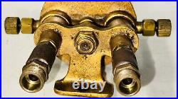 Two Feed ESSEX No. 5 Brass Cylinder Oiler Old Hit Miss Engine Antique Dual