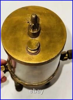 Two Feed ESSEX No. 5 Brass Cylinder Oiler Old Hit Miss Engine Antique Dual