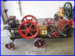 United 1 3/4 hp Hit n Miss engine with cart and Ice cream freezer