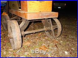 VERY NICE ORIGINAL SANDWICH GAS ENGINE CART WITH BATTERY BOX HIT & MISS ENGINE