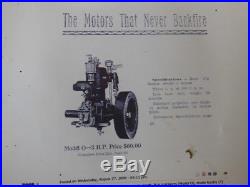 VERY RARE Roberts inboard boat motor earliest known example 1T 4hp hit miss See
