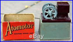 VINTAGE ATOMOTOR HIT MISS STYLE COIL ELECTRIC MOTOR 4 STEAM ENGINE TOY Box