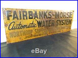 Vtg 1910rare Fairbanks Morse Automatic Water System Hit Miss Engine Farm Sign