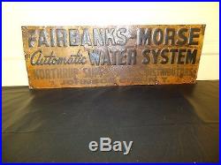 Vtg 1910rare Fairbanks Morse Automatic Water System Hit Miss Engine Farm Sign