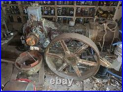 VTG Antique Worthington Air Compressor Hit Miss Steam Engine & Large Gear Wheel