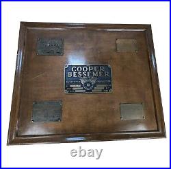 VTG Cooper Bessemer Brass Machine Tags Name Plate Hit Miss Gas Engine Oilfield