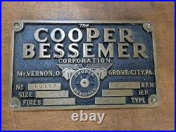 VTG Cooper Bessemer Brass Machine Tags Name Plate Hit Miss Gas Engine Oilfield