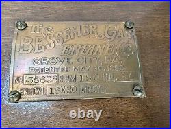 VTG Cooper Bessemer Brass Machine Tags Name Plate Hit Miss Gas Engine Oilfield