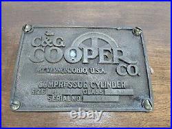 VTG Cooper Bessemer Brass Machine Tags Name Plate Hit Miss Gas Engine Oilfield