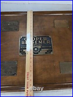 VTG Cooper Bessemer Brass Machine Tags Name Plate Hit Miss Gas Engine Oilfield