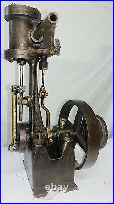 Vertical Steam Engine with Pulley Hit Miss Engine Antique Model Flywheel