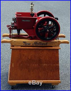 Very Rare Antique 1915 # 5388 1/2 HP New Holland Hit & Miss Gas Engine On Cart