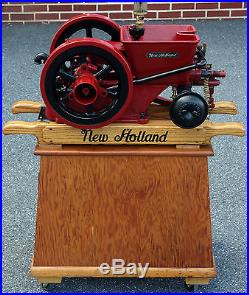 Very Rare Antique 1915 # 5388 1/2 HP New Holland Hit & Miss Gas Engine On Cart