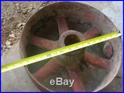Vintage Antique Cast Iron 16 Flat Belt Pulley Line Shaft Gas Hit Miss Engine