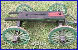 Vintage Antique Wooden Hit or Miss Engine Wagon Cart Truck 19 Wheels
