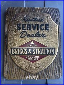 Vintage BRIGGS & STRATTON Approved Service Dealer Sign 4Cyl Engine Hit And Miss