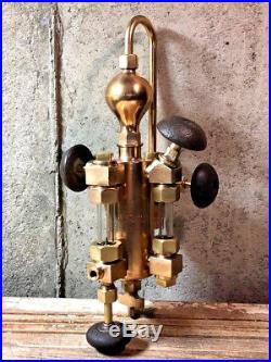 Vintage Brass Hit Miss Steam Engine Injector, Oiler, Steampunk, New Sight Glass