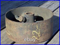 Vintage Cast Hit-Miss Steam Gas Engine Idler Flat Belt Pulley 10 D 4-1/4 W old