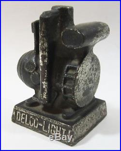 Vintage Delco-Light Advertising Paperweight Power Plant Hit Miss Engine Metal