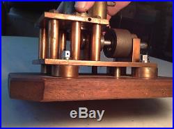 Vintage Machinist Made Copper Toy Steam Engine Hit & Miss WORKS