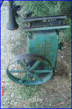 Vintage Myers Belt Driven Water Pump Jack Hit Miss Gas Engine Steam Tractor