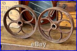 Vintage Railroad Cart Cast Iron Wheels Industrial Coffee Table Hit Miss Engine