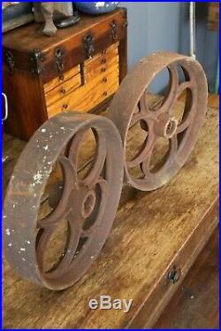 Vintage Railroad Cart Cast Iron Wheels Industrial Coffee Table Hit Miss Engine