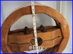Vintage Wooden FLAT BELT PULLEY WHEEL hit miss steam engine steampunk 20x 4 1/2