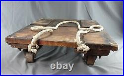 Vtg Heavy Duty Hit & Miss Stationary Engine Motor Wooden Stand Cart on wheels