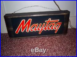 Vtg Outstanding MAYTAG Lighted Advertising SIGN Hit & Miss Engine Washer 1940-50
